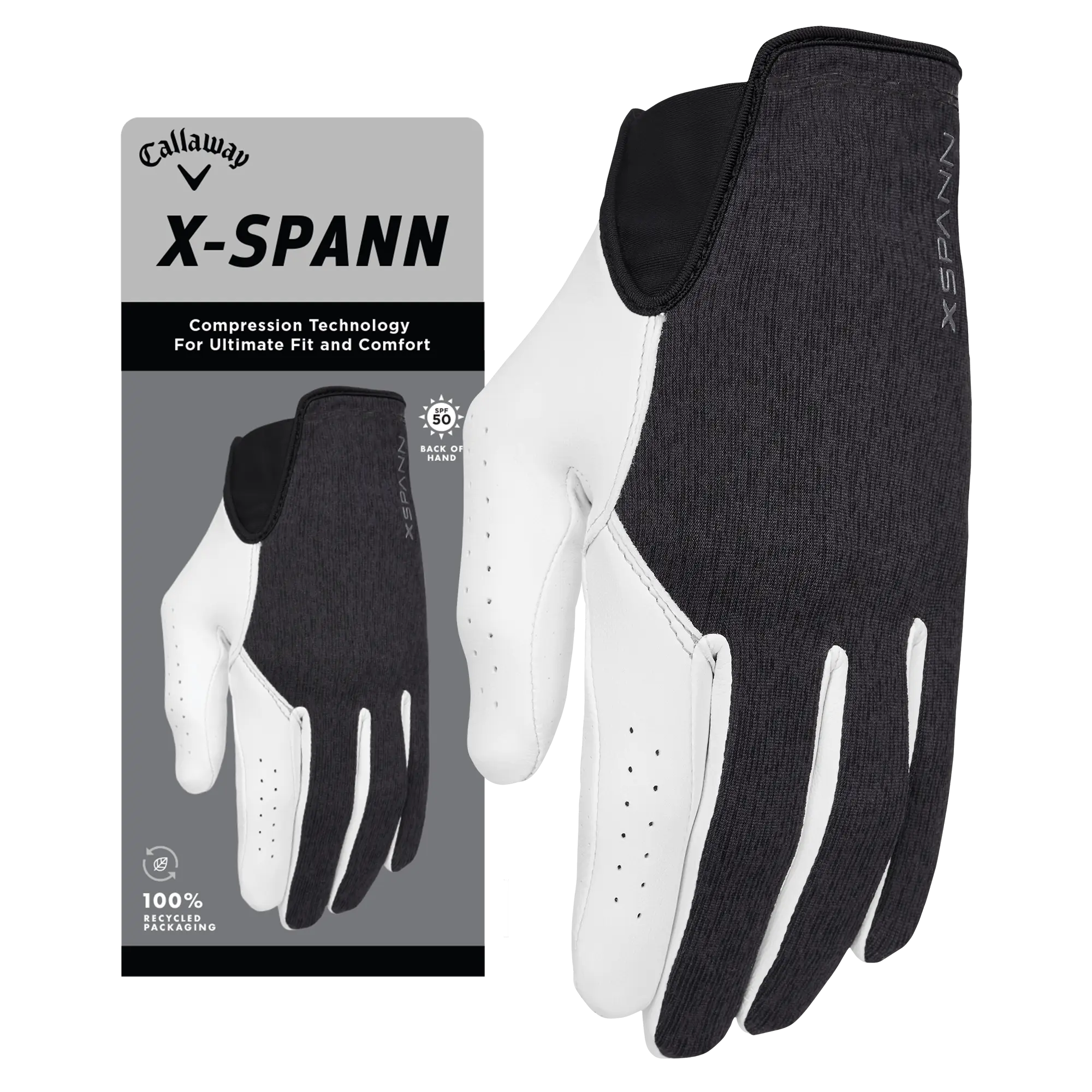 Callaway Golf Men's X-Spann Golf Glove in White | Size: Cadet Large