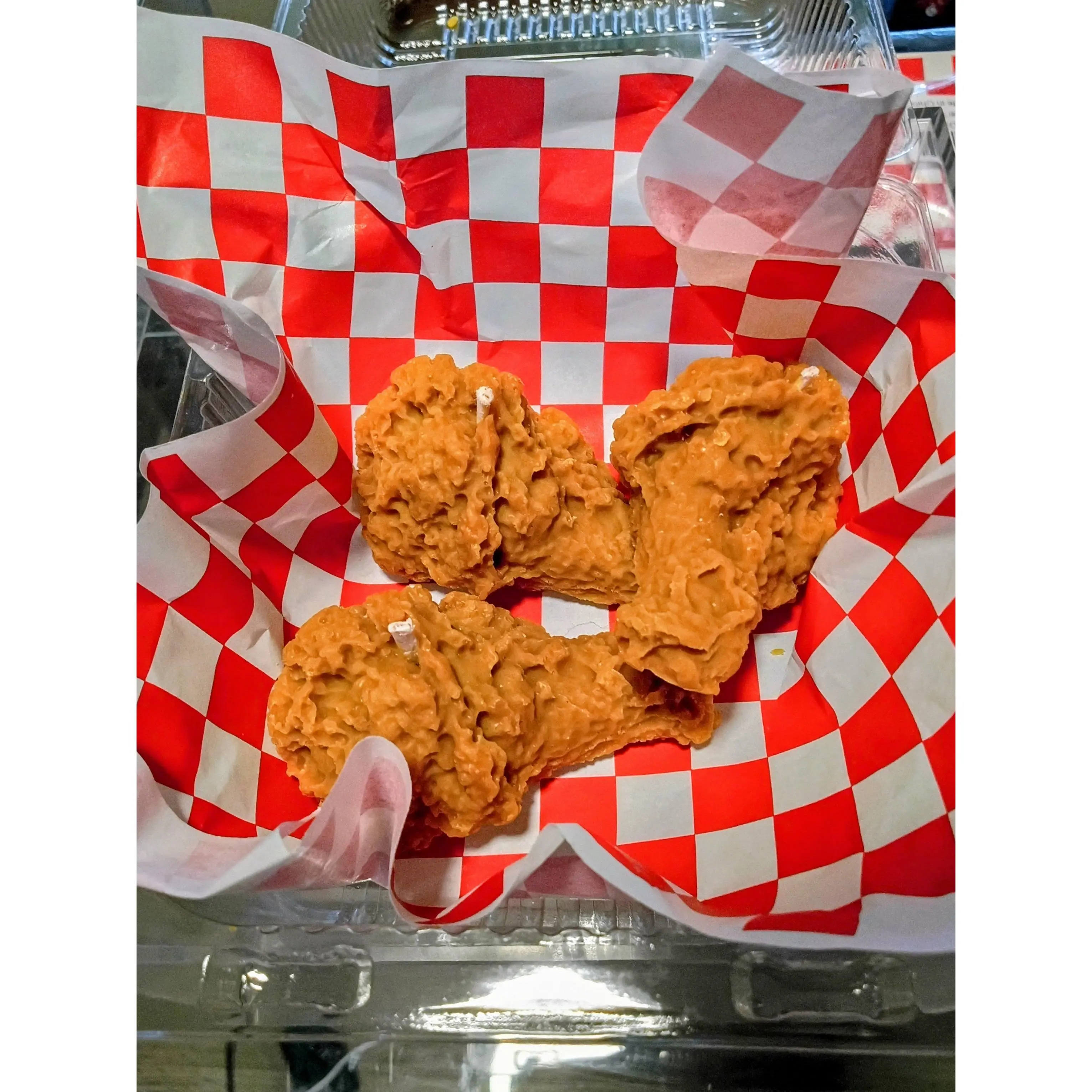 Unique Candle Designs By Kaneca - Three Piece Fried Chicken Candles Crispy Fried Chicken Drumsticks Candles - Orange Citrus Scented