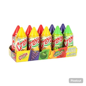 Crayon Candy (10 Count), Strawberry, Mango, Grape, and Green Apple Flavors, Dulces Mexicanos, Mexican Candy, Sweet, Savory, Snack, Soft Candy