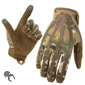 Skull Tactical Gloves Men - Motorcycle Riding Gloves Anti-Slip Wear Resistant - Full Finger Touchscreen Combat Gloves Outdoor Gear knuckle protection