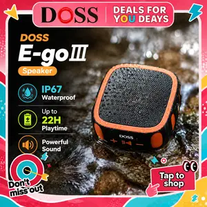 DOSS Waterproof Portable Speaker with Big Sound, 22H Playtime, IPX67, Bluetooth 5.3, TWS Pairing, Audio, Smartphone bluetooth  shower Orange subwoofer OutdoorFun, Outdoor Bass Speaker, Stereo Pairing Speaker tiktokshopspringglowup,summervibes fathersdaygi