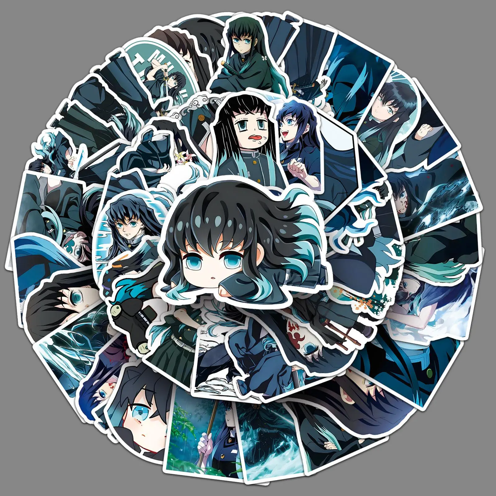 50 Demon Slayer Muichiro Tokito Anime Character Element Stickers-50 shitou wuichiro-1399, Collectible DIY Scrapbooking Accessories for Water Cups, Smartphone Cases