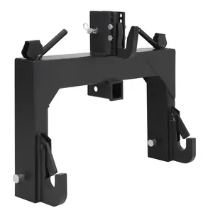 3000lbs Capacity 3-Point Quick Hitch Adapter for Category 1 & 2 Tractors - Dual Receivers - 5-Level Adjustable Bolt - 27.5" Lower Arm Width, 14.5"–17.5" Adjustable Level - Heavy Duty Farm Implements Attachment