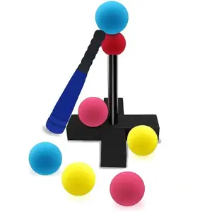 Mini Foam Tball Set for Toddlers - Carry Bag Included - Best Baseball T Ball Toys for Kids Age 1 Years Old (Blue)