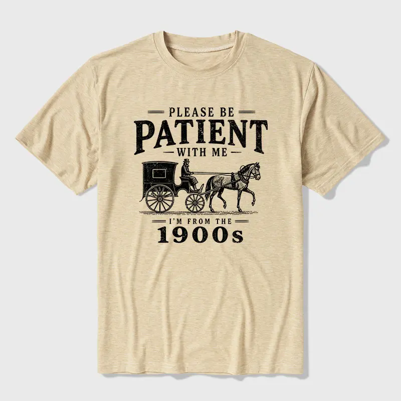 GEEKSOUTFIT Men's 1900s Vintage Graphic T-Shirt - Ultra Soft & Lightweight Loose-Fitting Unisex Crew Neck Casual Short Sleeve Heather Cotton Blend Top, Xl