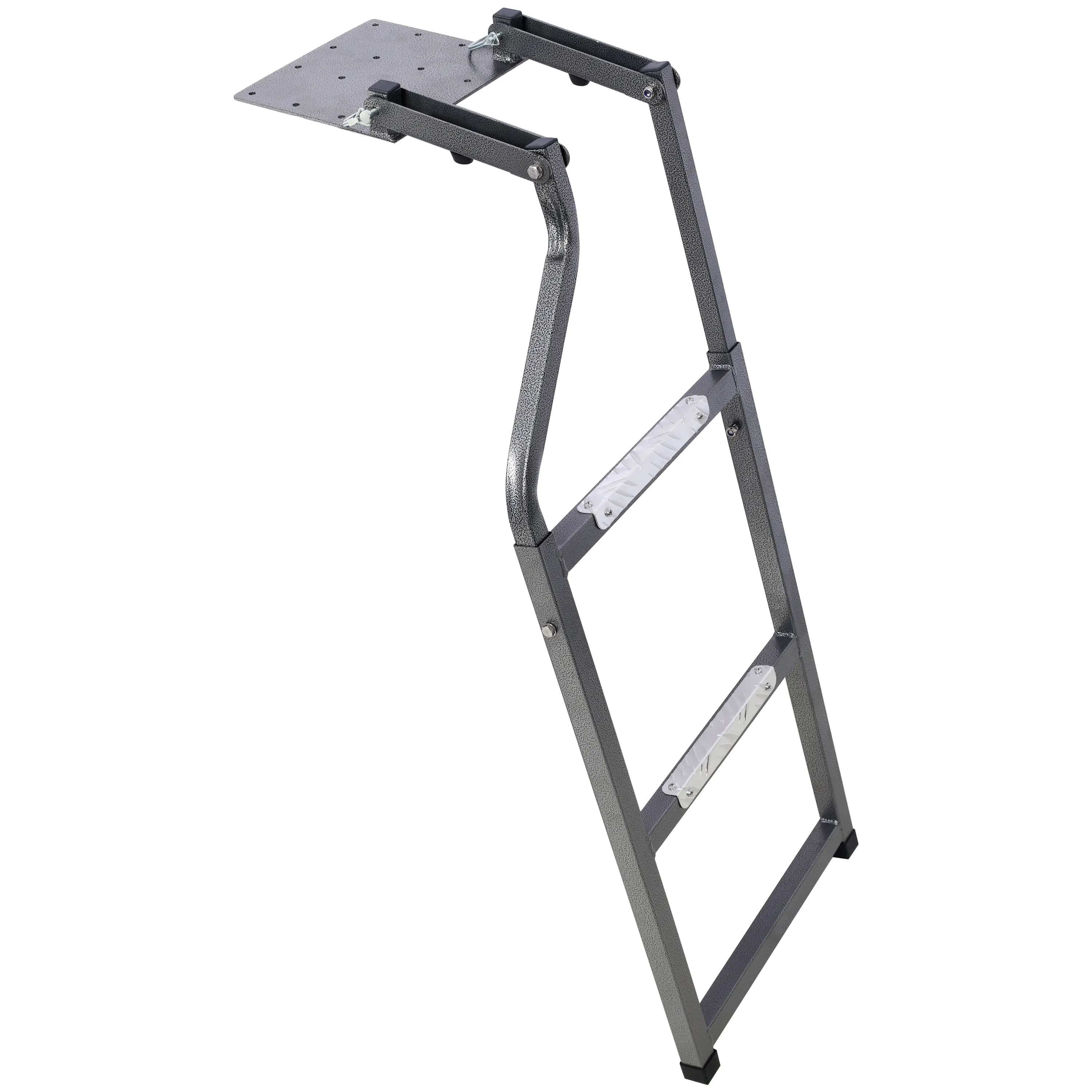 Pickup Truck Tailgate Ladder - Universal Fit, Stainless Steel Self Drilling Hex Screws, Durable Aluminum Step Grip Plates, Sturdy Rubber Ladder Feet, Multi Function
