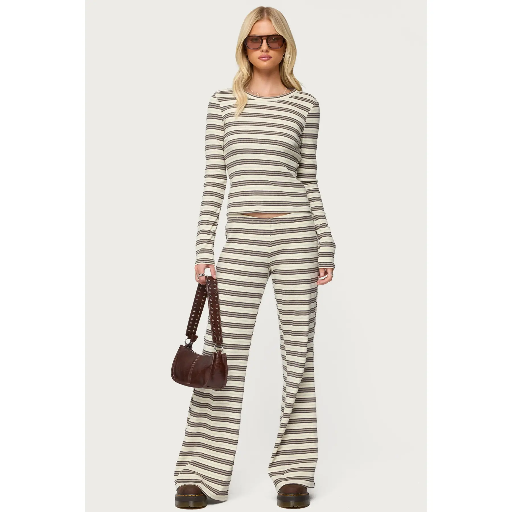 Avalie Striped Ribbed Pants Avalie Striped Ribbed Pants