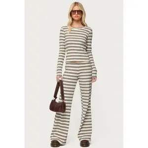 Avalie Striped Ribbed Pants