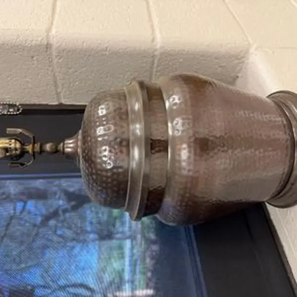 Hammered Copper Urn Table Lamp Base