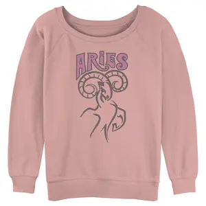 Junior's Women Lost Gods Zodiac Aries Art Symbol Sweatshirt