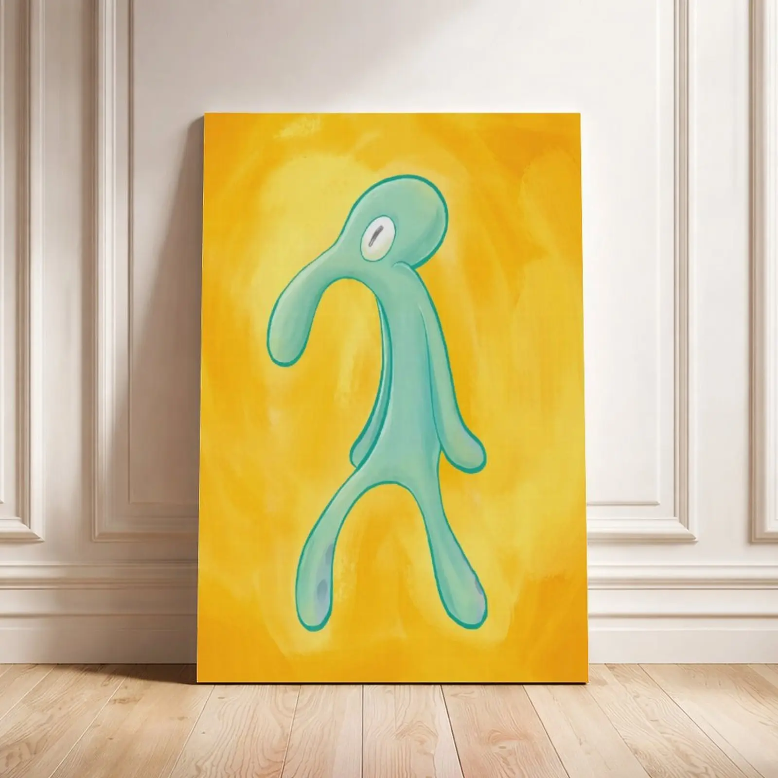 Bold And Brash Squidward Canvas Poster - Vibrant Cartoon Print, Humorous Character Graphic Wall Art, Modern Art Design, Colorful Character Decor, Home Wall Decor for Bedroom, Living Room