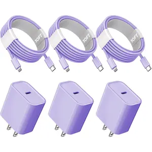 iPhone Charger Fast Charging 2 Pack Type C Wall Charger Block with 3 Pack 10FT USB C to Lightning Cable for iPhone 14/13/12/12 Pro Max/11/Xs Max/XR/X,AirPods Pro
