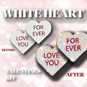 White Heart Bedazzling Kit