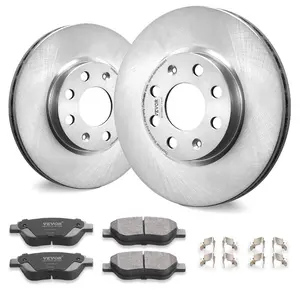 VEVOR Front Rear Brake Kit Compatible with 2011 - 2014 Hyundai Sonata, 2015 Hyundai Sonata (Hybrid, Hybrid Limited; Non - Turbo; Models w/Manual Parking Brake), Hollow Brake Rotors Solid Rear RotorsVEVOR Super Brand Day