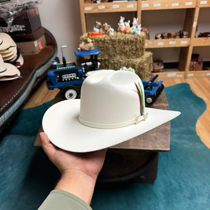 Tombstone 20X chaparral white wool felt hat texana Sinaloa copa chica