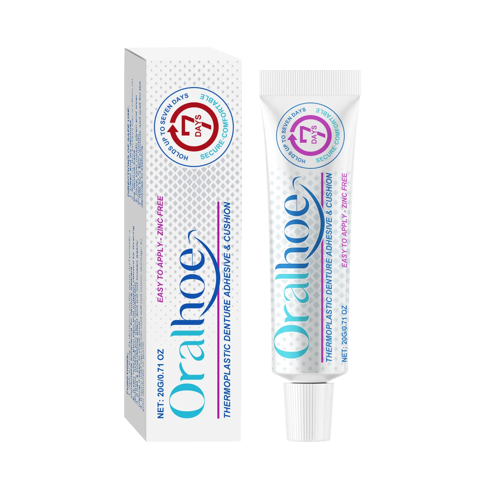Oralhoe Heat Moldable Denture Adhesive Cream, Gentle Oral Care Fixative for Custom Snug Denture Fit