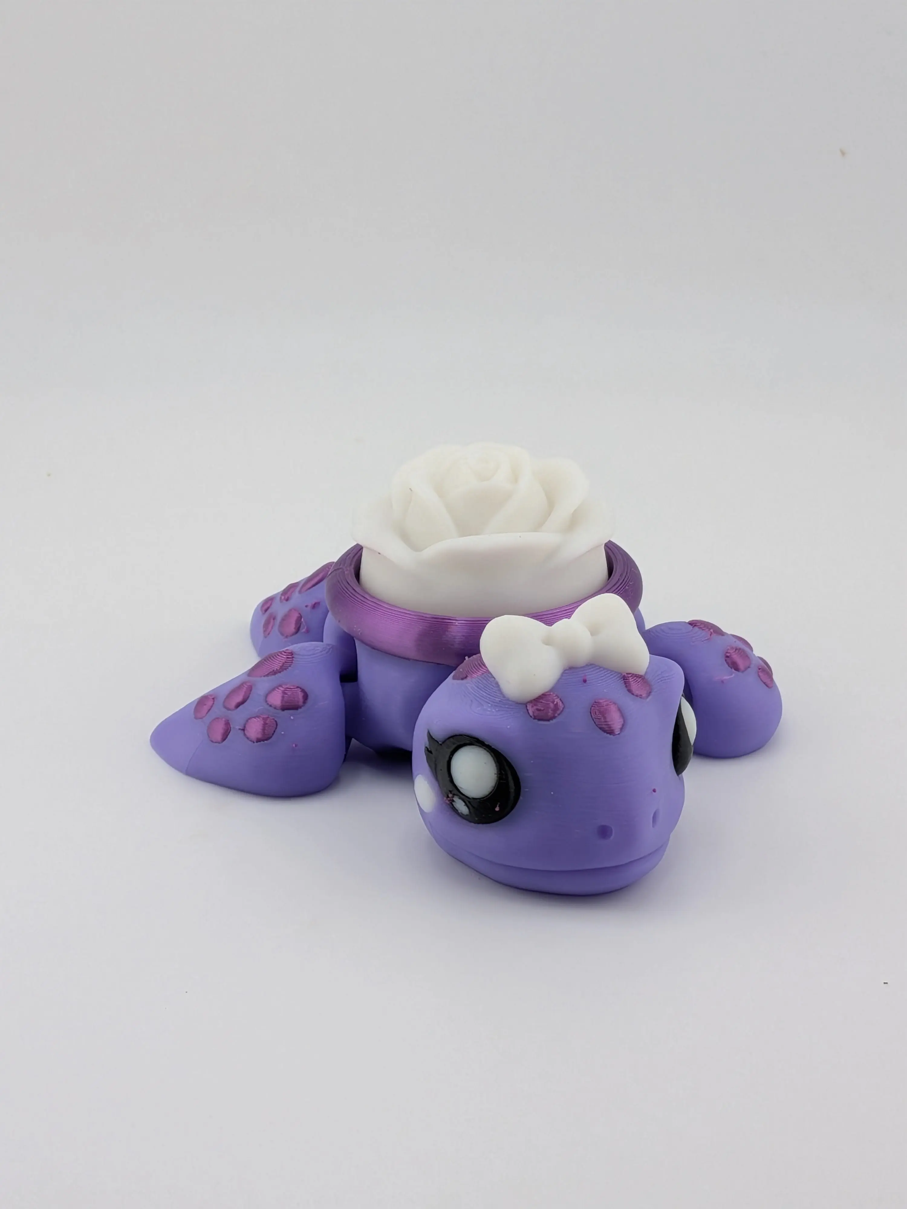 Articulated Sea Turtle Fidget Toy, Cute Ocean Animal with Flower Shell, Stress-Relief Clicker Toy for Kids