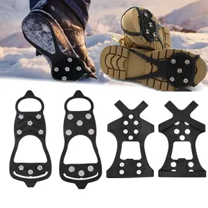 1 Pair Ice Claw Non Slip Spikes with 5/8 Teeth – Anti-Slip Traction Climbing Spike, Durable Rubber Ice Grips for Hiking, Rock Climbing, Fishing & Snow Sports, Suitable for Men & Women