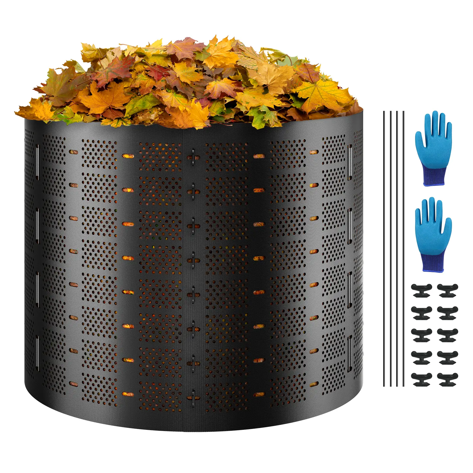 【summerfinds】VEVOR Compost Bin 220 Gallon, Outdoor Expandable Composter, Easy to Setup & Large Capacity Composting Bin, Fast Creation of Fertile Soil