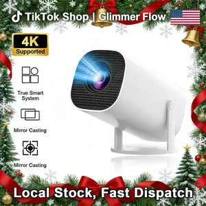[US Warehouse] Glimmer Flow Christmas Gift Projector/Audio Projector, suitable for bedroom home theater and outdoor use, 2025 new model, supports Android wired connection/Apple mirroring.