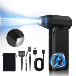 Air Duster, Ultra High RPM High Speed ​​Mini Blower, 3-Level Adjustable Turbo Fan with LED Light, Wireless Air Purifier for Car, Keyboard, Office, Home and Outdoor Use