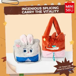 Disney Zootopia Judy & Nick Patchwork Tote Bag –Durable Fluffy Material,Spacious for Daily Use & Shopping,Great for Fans