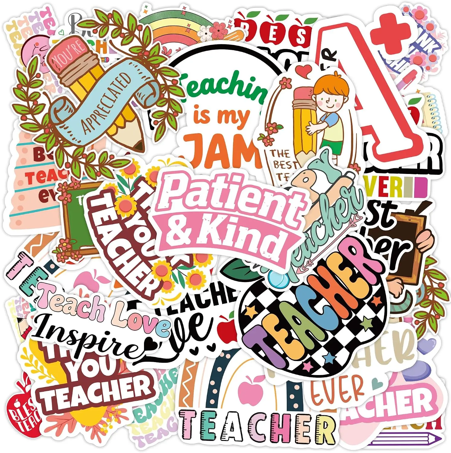 100 PCS Funny Teacher Stickers - Teacher Appreciation Gifts, Decorations, Classroom Supplies Essentials for School Students