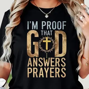 I'm Proof That God Answers Prayers Shirt, Jesus Faith Tee, For God So Loved The World T-Shirt, Cross Graphic Sweatshirt, Bible Verse Shirt