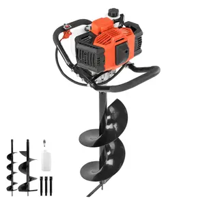VEVOR Gas Powered Post Hole Digger, Summervibes, 52cc Post Hole Auger with 6" & 10" Bits, 3 Extension Rods, 1450W Heavy-Duty Earth Auger for Fence Posts, Deck / Pergola Posts, Plant / Tree Planting, EPA Listed