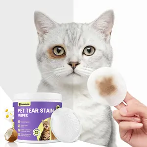 Potaroma Pet Eye Wipes Hypoallergenic Tear Stain Remover for Dogs & Cats, Hand-Injserted Design Double Layer Thickened Gentle Cleaner for Discharge, Crust, Booger & Debris– Soothing Wash for Eyes, Wrinkle, Face, 60 Pads