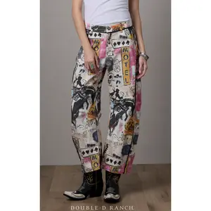 Cowboy Graffiti Denim PANTS by Double D