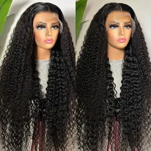 MYLOCKME Kinky Curly Lace Frontal Wig 180 Density 13x6 13x4 HD Transparent Deep Curly Lace Front Human Hair Wig Brazilian Jerry Curly Lace Wig