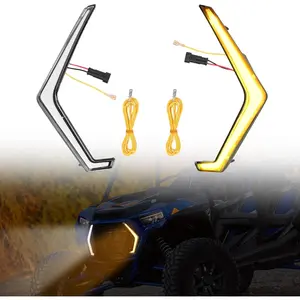 Nilight LED Fang Shape Front Signals Accent Lights - Street Legal Signature Look Lights with Factory Screws, IP67 Rated, Plug & Play Accessories Compatible with Polaris RZR XP 1000 Turbo (2019-2023)