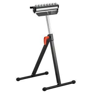 VEVOR Portable Roller Stand, 300 lb Load Capacity, 26.8-42.5 in Adjustable Height, Folding Heavy Duty, 11.5 in Polished Multi-directional Roller Head, Boosts Efficiency for Table Saw Outfeed Woodworking Support (Father's Day Gift Option)