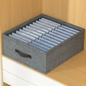 Multi Grid Wardrobe Clothing Storage Box, 1 Count Clothes Storage Box, Fabric Pants Storage Box, Closet Drawer Type Layered Storage, Organiser