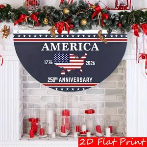 1pc Semi-Circular Patriotic Flag 1776-2026, Celebrating 250 Years of America, Double-Sided Durable Polyester, Great for Halloween Christmas Party Outdoor Yard Decor
