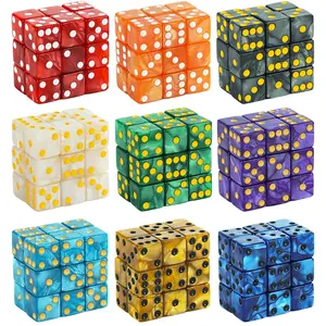 10pcs Acrylic Dice Set, 16mm Pearl Texture Straight Edge Dice, Essential Gaming Accessories for Tabletop Games