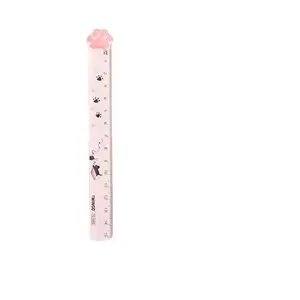 Cute Cat Paw Ruler - Multifunctional Measuring Tool for School Home Office, Kawaii Stationery Desk Organiser, 15cm Plastic