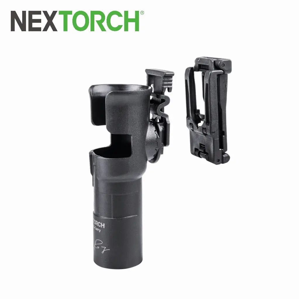 NEXTORCH V35 X-Carry Tactical Flashlight Holster, Quick-Draw System in Fiberglass Reinforced Nylon with 360-Degree Rotation for Belts and MOLLE Systems
