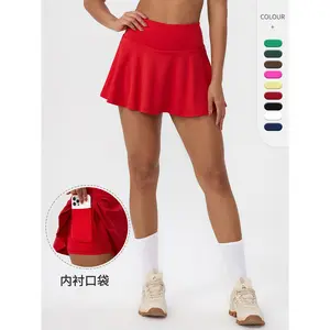 Women's High Waist Tennis Skirt Summer Quick Dry 2-in-1 Sport Skort Running Yoga Anti-Flashing Active Skort