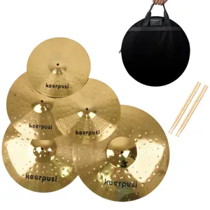 Cymbal Pack Alloy Cymbals Drum Cymbal Set 14"/16"/18"/20" Plus Free Cymbal Bag 5 Pieces Cymbals for Drum Set