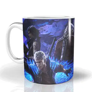 Devil May Cry White Ceramic Mug, Game Graphic Mugs, Cute Funny Christmas Mugs for hot Coffee Tea Cup