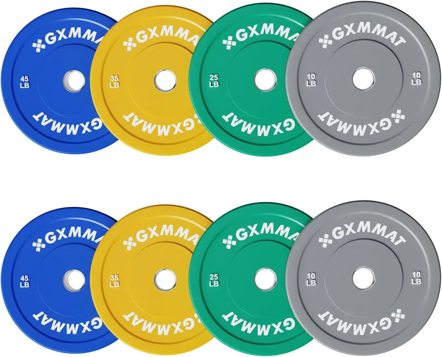 2-Inch Olympic Full Rubber Weight Plates|10/25/35/45LB High-Bounce barbell weight set(8 packs 230LBS) With Steel Insert|fit for Strength Training Weightlifting&Crossfit|Home Gym Compatible|Color Coded
