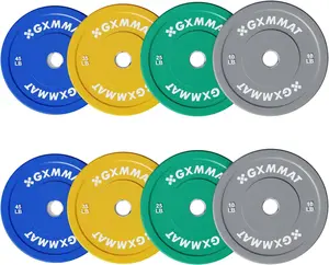 2-Inch Olympic Full Rubber Weight Plates|10/25/35/45LB High-Bounce barbell weight set(8 packs 230LBS) With Steel Insert|fit for Strength Training Weightlifting&Crossfit|Home Gym Compatible|Color Coded
