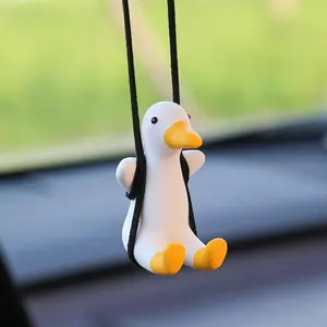 Cute Swing Duck Design Car Pendant, Car Rearview Mirror Hanging Ornament, Car Interior Decoration Accessories for Women & Girls, Car Interior Accessory
