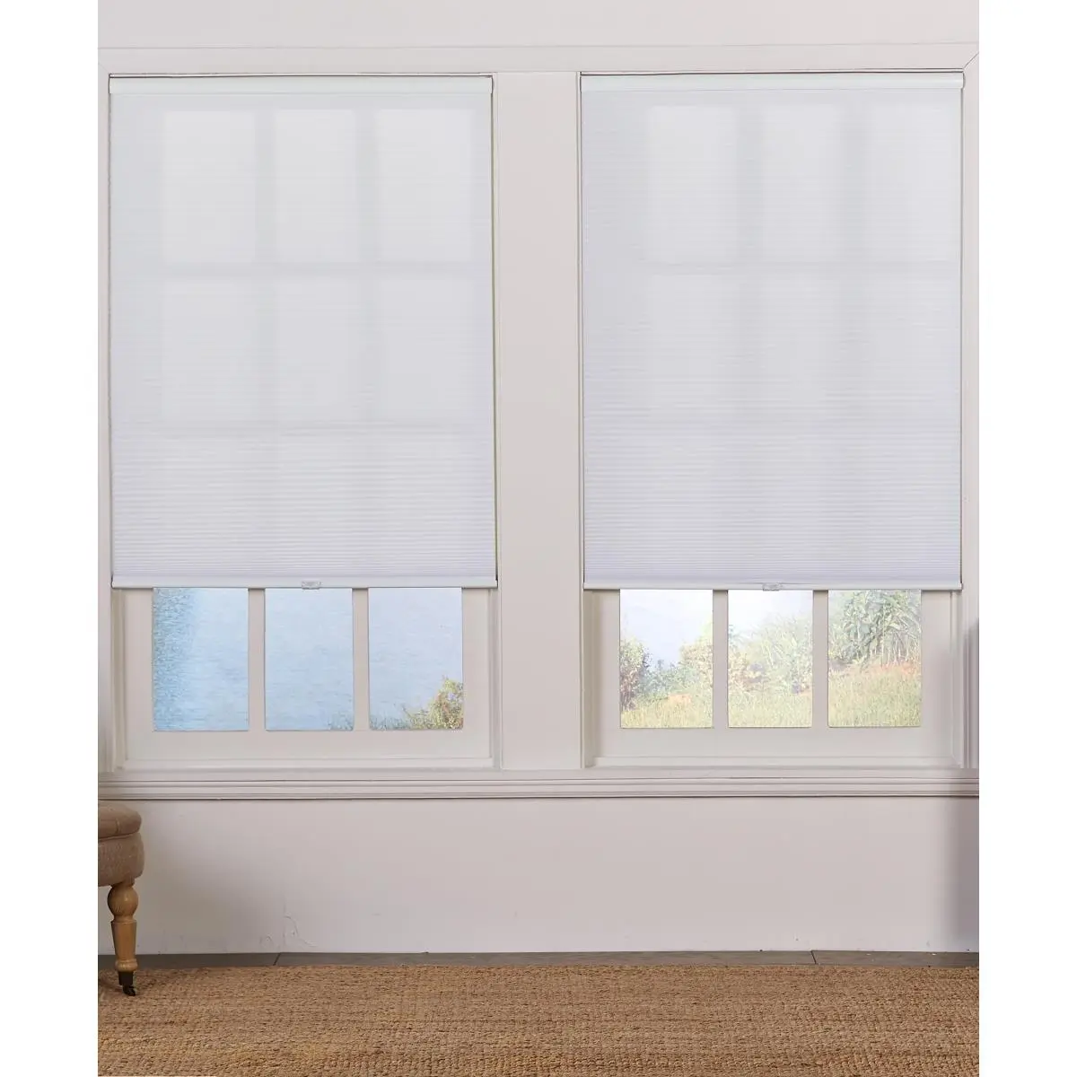 212 MAIN Cordless Light Filtering Cellular Window Shades - Child-Safe Cordless Blinds with PVC Rails, Polyester, Energy Efficiency, Privacy-Focused, 30x72 in, White, Natural Light, Room Darkening