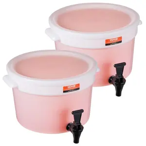 VEVOR Beverage Dispenser, TikTokShopBlackFriday, 3 Gallon Drink Dispensers for Parties, Plastic Juice Dispenser with Spigot and Lid, Iced Tea Lemonade Juice Water Dispenser, for Restaurants, Hotels, Parties, 2 Pack