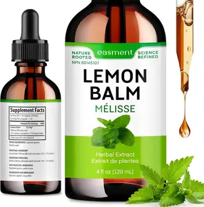 Lemon Balm Extract Liquid Drops 4 fl oz: 10:1 Melissa Officinalis Leaf Extract Tincture, Calm & Relaxation Support + Digestive Comfort, Mix in Tea, Alcohol Free, No Added Sugar