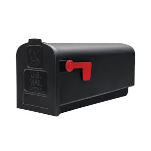 Solar Group 738757 Rust - Proof Plastic Post Mount Mailbox, Black
