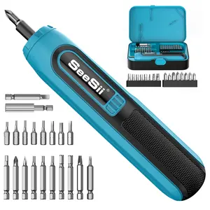 Seesii Electric Screwdriver, 37 Metal Bits, Max 6 N.m, 4 Torque Settings, 2000mAh Battery, LED Light Power Screwdriver Kit for Furniture/Computer/Electrical Repairs Bedroom Must-haves Tools #TikTokShopBacktoSchool SD100